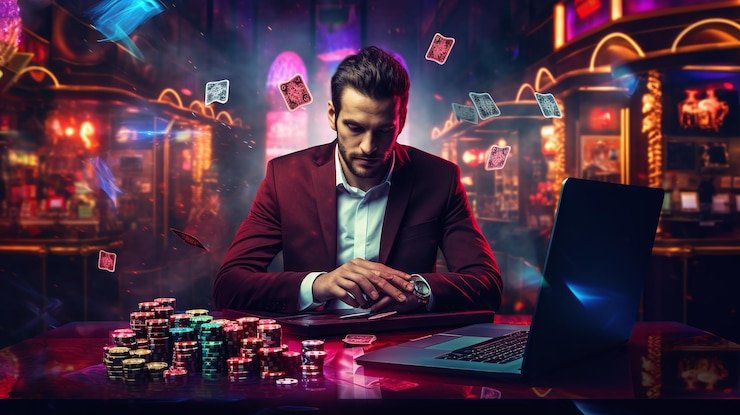 Multi-angle view of Colok Macau studio showing dealer station with dice table and betting interface